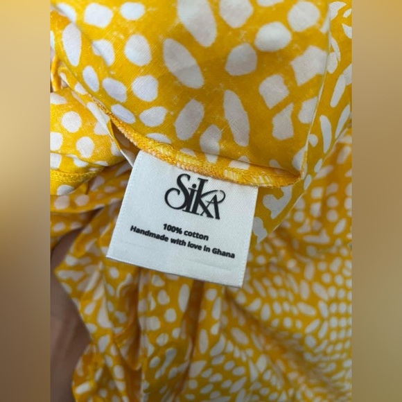 NWT Sika x Anthropologie size 8 marigold yellow dot maxi dress with pockets - Picture 7 of 10